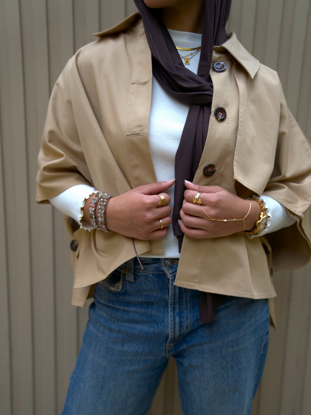 Cropped Cape Beige